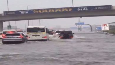 بالفيديو:-أمطار-غزيرة-تغرق-مدينة-دبي